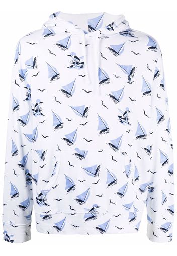 Polo Ralph Lauren boat-print cotton pullover hoodie - Bianco