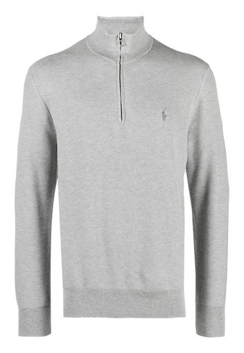 Polo Ralph Lauren embroidered-logo quarter-zip sweatshirt - Grigio