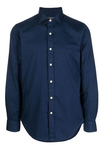 Polo Ralph Lauren logo-embroidered linen shirt - Blu