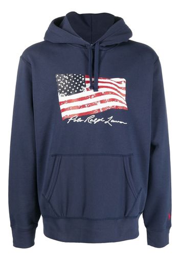 Polo Ralph Lauren graphic-print drawstring hoodie - Blu