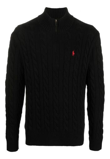 Polo Ralph Lauren cable-knit half-zip jumper - Nero