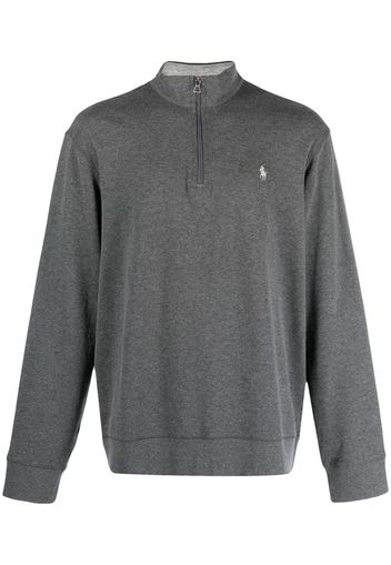 Polo Ralph Lauren logo patch half-zip pullover - Grigio