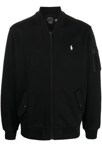 Polo Ralph Lauren logo-embroidered zip-up pullover - Nero