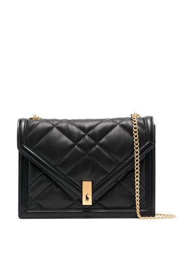 Polo Ralph Lauren matelassé-effect leather crossbody bag - Nero