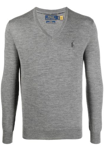 Polo Ralph Lauren V-neck Polo Pony jumper - Grigio