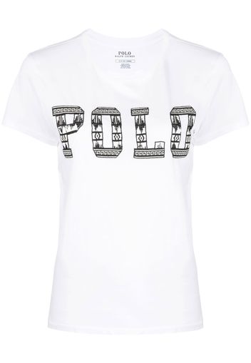 Polo Ralph Lauren sequin logo detail T-shirt - Bianco