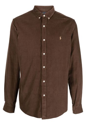 Polo Ralph Lauren logo-embroidered corduroy shirt - Marrone