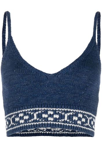 Polo Ralph Lauren cropped knitted top - Blu