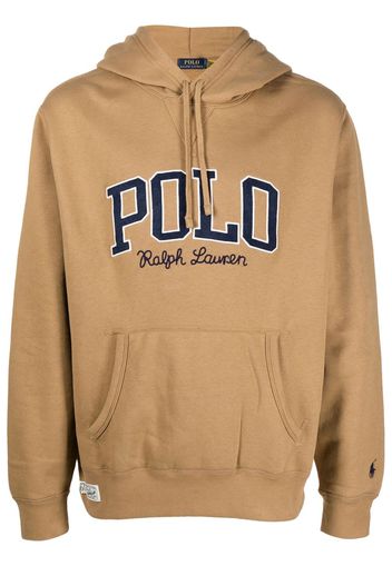 Polo Ralph Lauren embroidered-logo drawstring hoodie - Marrone