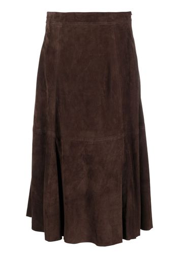 Polo Ralph Lauren lambskin high-waisted skirt - Marrone