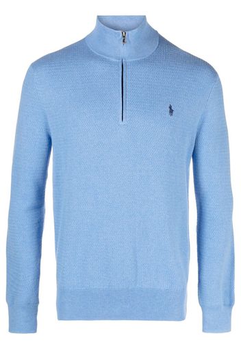 Polo Ralph Lauren Polo Pony-logo short-zip jumper - Blu