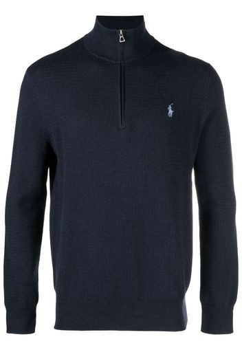 Polo Ralph Lauren Polo Pony-logo short-zip jumper - Blu