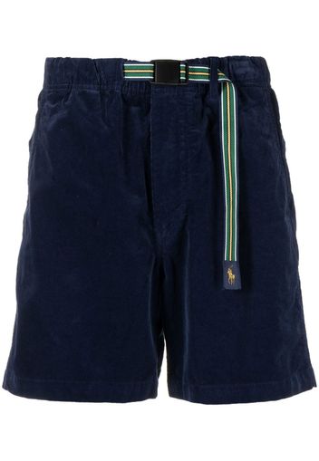 Polo Ralph Lauren velvet buckled-waistband shorts - Blu