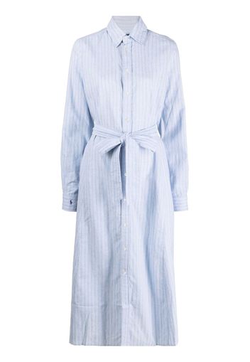 Polo Ralph Lauren pinstripe tie-front shirt dress - Blu