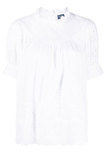 Polo Ralph Lauren laser-cut short-sleeve blouse - Bianco