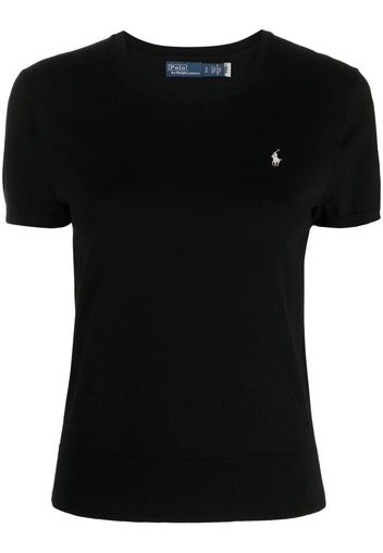 Polo Ralph Lauren logo-embroidered knitted T-shirt - Nero