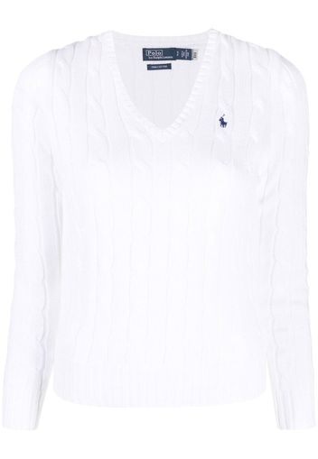 Polo Ralph Lauren Kimberly Polo Pony cable-knit jumper - Bianco