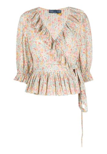 Polo Ralph Lauren floral-print ruffled blouse - Toni neutri