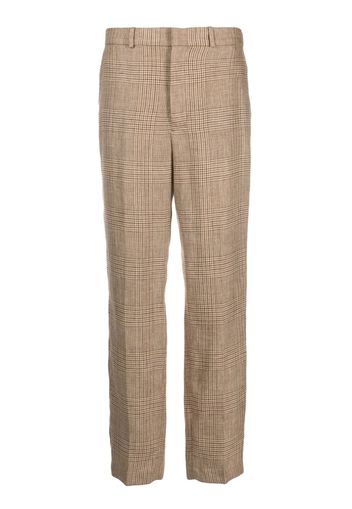 Polo Ralph Lauren checked tailored linen trousers - Marrone