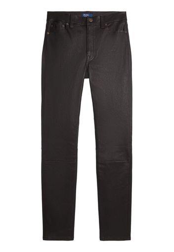 Polo Ralph Lauren lambskin straight-leg trousers - Marrone