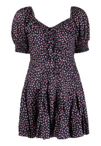 Polo Ralph Lauren floral-print puff-sleeve minidress - Blu