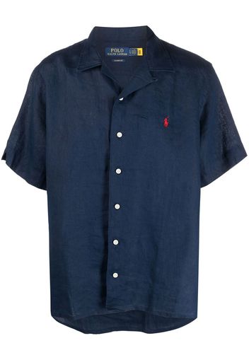 Polo Ralph Lauren embroidered-logo linen shirt - Blu