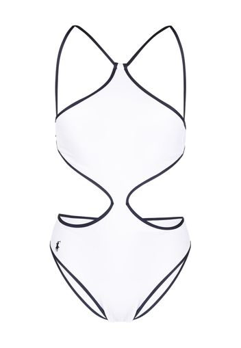 Polo Ralph Lauren halterneck cut-out detail swimsuit - Bianco