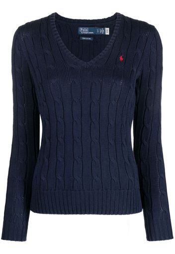 Polo Ralph Lauren Kimberly Polo Pony cable-knit jumper - Blu