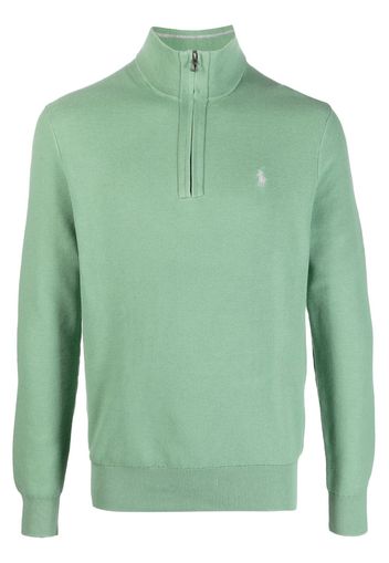 Polo Ralph Lauren embroidered-logo half-zip jumper - Verde