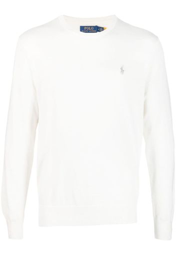 Polo Ralph Lauren embroidered-logo cotton-cashmere blend jumper - Bianco