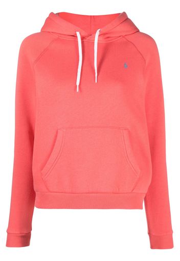 Polo Ralph Lauren logo-embroidered cotton-blend hoodie - Rosso