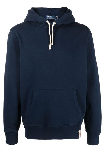 Polo Ralph Lauren logo-patch cotton-blend hoodie - Blu