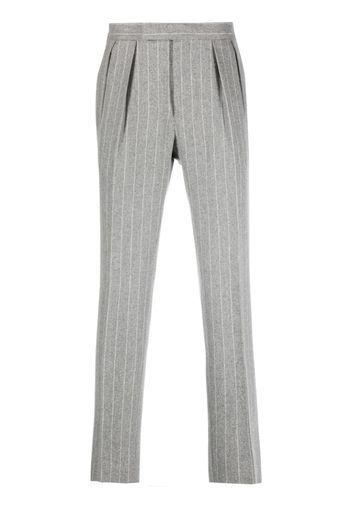 Polo Ralph Lauren pinstripe-pattern slim-cut trousers - Grigio