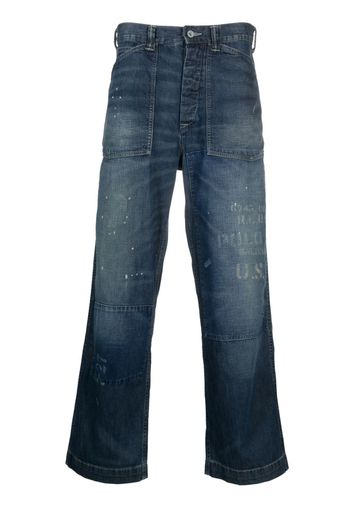 Polo Ralph Lauren distressed-finish wide-leg jeans - Blu