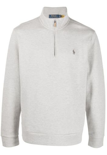 Polo Ralph Lauren embroidered-logo cotton-blend jumper - Grigio