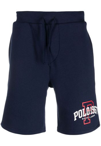 Polo Ralph Lauren logo-print cotton-blend track shorts - Blu