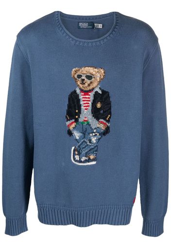 Polo Ralph Lauren Polo Bear-motif intarsia-knit sweater - Blu