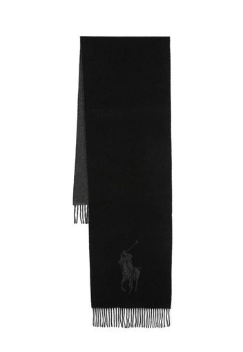 Polo Ralph Lauren frayed-edge Polo Pony scarf - Nero