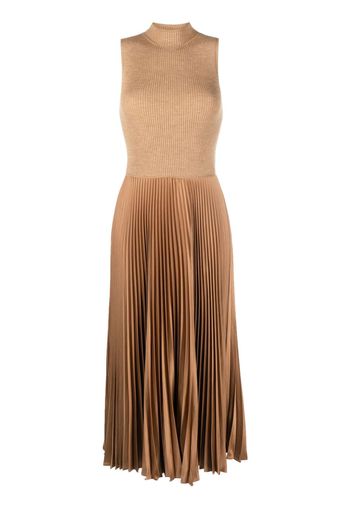 Polo Ralph Lauren ribbed-knit high-neck midi dress - Marrone