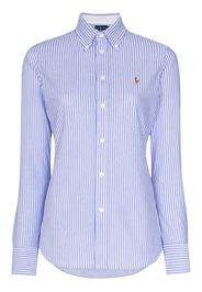 logo-embroidered stripe shirt