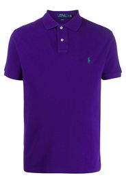 short sleeve embroidered logo polo shirt