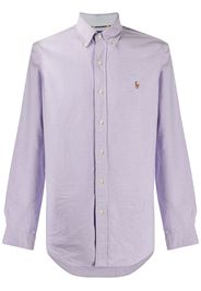 logo embroidered button-down shirt