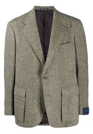 herringbone single-breasted blazer