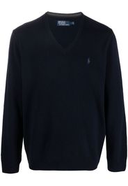 Polo Ralph Lauren logo-embroidered V-neck jumper - Blu