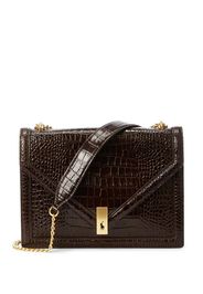 Polo Ralph Lauren crocodile-effect leather bag - Marrone