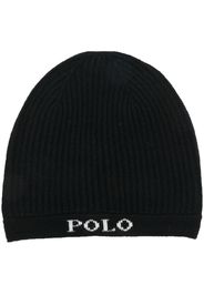 Polo Ralph Lauren logo-intarsia rib-knit beanie - Nero