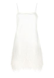 Polo Ralph Lauren feather-trim satin mini dress - Bianco