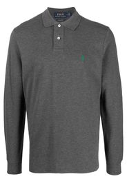 Polo Ralph Lauren embroidered-logo long-sleeve polo shirt - Grigio