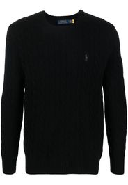 Polo Ralph Lauren logo-embroidered cable-knit jumper - Nero