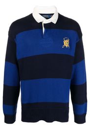 Polo Ralph Lauren striped logo-embroidered cotton jumper - Blu